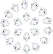 uxcell 20 Pcs 3D Teardrop Rhinestones Diamond Nail Charm Crystal Pointback K9 Glass Rhinestones Crystal Gems for Jewelry Making, Craft, 10x14mm, Transparent