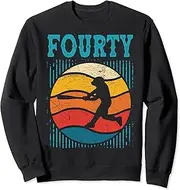 [X.Style] 40th Birthday Retro Baseball 40 Years Old Man Women Sweatshirt ds675 Sweater (XL) Black