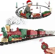 Train Toy Set Steam Train Rails with Remote Control Lights & Sounds Kids Ages 3 4 5 6 7 Years Older