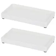 Ceramic Soap Dispenser Trays - White - Pack of 2