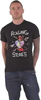 [Rock Off officially licensed products] The Rolling Stones T Shirt Hackney Diamonds Heart Logo Official Unisex Black
