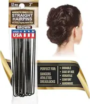 Amish Valley Products Straight Stainless Steel Heavy Duty Snagless Hairpins Handmade Hair Pin (Brown, 3 Inch)