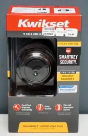 Kwikset Bronze Round Single Cylinder Deadbolt featuring SmartKey Security