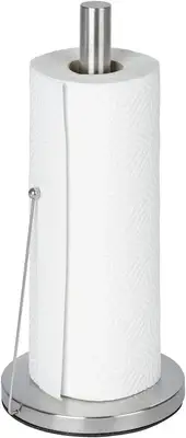 WENKO Kitchen roll Holder Clayton, Stainless Steel, 15 x 15 x 33 cm