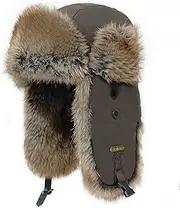 [HEYANN] Faux Fur Winter Trapper Hat,Ushanka Ski Hat Hunting Cap for Men Women with Ear Flaps Russian Eskimo Aviator Soviet Pilot Hat