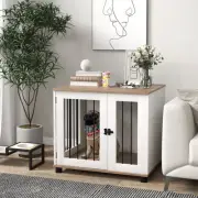 PawHut Dog Crate Furniture Side End Table w/ Door, for Small Medium Dogs