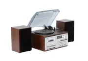 Audio Home Entertainment System (Brown) Turntable, CDs, Vinyl, Wireless Streamin