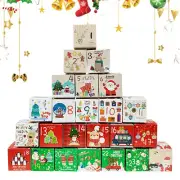24 Pcs DIY Christmas Advent Calendar Boxes For 2024, 24 Days Countdown Calendar