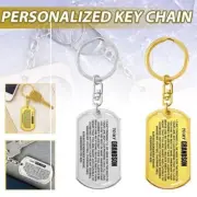 To My Grandson Keychain Steel Keychain Keys Gifts- Chain Hot S4T1