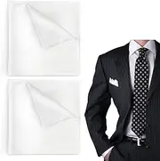 [ZWWOGE] Pack of 2 Pocket Square Plain Men's Pocket Square Holder Pre-Folded Fabric Handkerchiefs Men's Pochette Pocket Square Size 22 x 22 cm