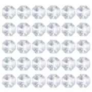 60 Pack K9 Crystal Octagon Beads 2 Holes 16mm Chandelier Prisms Clear