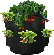 Garden Planting Bag | Felt Garden Plant Growth Bag,Growing Pouch with Two Handles and Straps for Terraces, Backyards, Balconies, Courtyards, Apartments