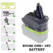 Dyson Battery Adapter V6 to Ryobi ONE+ 18V Li-Ion Battery