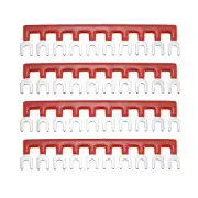 600V 20A 10 Positions Terminal Block Strip Fork Type Red 4 Pcs