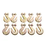 10PCS 1/2" G70 Clevis Grab Hook Chain Hook Tie Down Towing Flatbed Truck Trailer