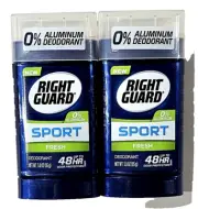 2 Pack Right Guard Sport Fresh Deodorant 3oz 48hr Odor Protection