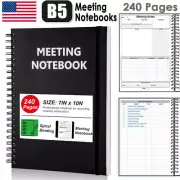 1 Pack B5 Professional Notebook Spiral Metting Notebook 7 x 10in - 120 Sheets