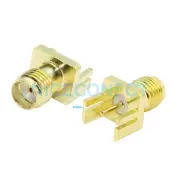 100x SMA Female Jack End Launch Wide Flange RF Connector .0315'' (0.8mm) PCB