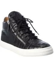 Giuseppe Zanotti Going Croc-Embossed Leather Sneaker