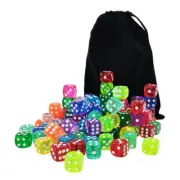 14mm Colored Dices with Drawstring Bag Learning Resource Game Dices for Adult