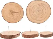 SHINEOFI 6pcs DIY Wood Base Round Slices Unfinished Craft Materials for Hand Carving