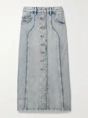 [Marant Étoile] Marant Étoile - Vandy Paneled Denim Midi Skirt - Light denim - FR 42 FR 42 Blue