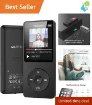 Compact MP3 Player with Bluetooth, FM Radio & Voice Recorder - 40 Hour Playtime