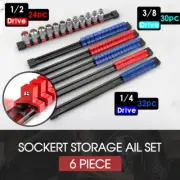 6Pcs Socket Holder Sockets Storage Rail Rack Organizer Mountable Sliding NEW