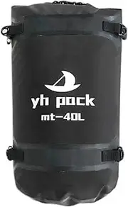 QSTDGVPW Waterproof Backpack Sack for Men Women Practical Heavey Duty Versatile Large Storage Motorcycle Rear Seat Bag for Boating, Black 40L