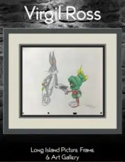 Virgil Ross Original Signed Model Sheet Drawing Marvin Martian and Bugs I Framed