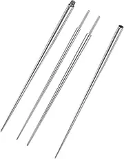 [ZXJLWR] 4 Pieces Piercing Taper Pin Taper Insert Pin Body Piercing Stretching Assistant Tool for Ear Nose Eyebrow, Easy to Pierce, Serves as a Guide, M, Silvery, Ethiopian Opal