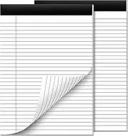 Nichela 8.5 x 11.75 Inch Legal Pads 2 Pack Note Pads 30 Lines Perforated Notepad Double-Sided Printing Writing Pad 21lb Thick Paper Legal Pad 9mm Line Spacing Wide Ruled Note Pad with Sturdy Back