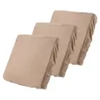 3 Pcs Couch Cushion Cover, 20"x20" Polyester Stretch Sofa Cover, Light Brown