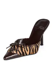 Jeffrey Campbell Women's Clara-b-f Pointed Toe Calf Hair High Heel Mules