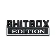 Black & White Metal Shitbox Edition Logo Letter Emblem SUV Sport Coupe 3D Badge (for: Honda Civic)