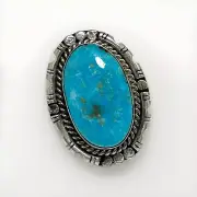 Blue Ridge Turquoise Native American Ring, Size 9
