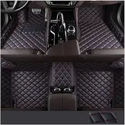 Car Foot Mats Custom All-Weather Protection Artificial Leather Diamond Floor Mat for Kia for Stonic 2017-2021 Waterproof Anti-Slip Pads(B)
