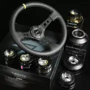 NRG 180H HUB+GOLD CHROME GEN 2.0 QUICK RELEASE+3"DISH STEERING WHEEL W/MARKING (for: Porsche)