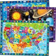 100 Piece Puzzles for Ages 4-6 – 3 Pack Floor Puzzles for 8-10 Year Old – Lea...