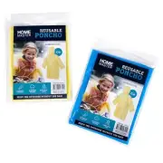 Home Master Raincoat Poncho Kids Colour Lightweight Quick Drying Drawstring Hood