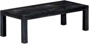 Black Solid Wood Living Room Coffee Table for Modern Farmhouse, Center Storage, Round, Wood Tables (110x50x35 cm)