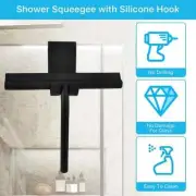 Shower & Window Squeegee with Hook - Silicone Glass Wiper for Mirror & Bathroom