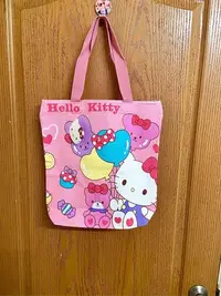 在飛比找Yahoo!奇摩拍賣優惠-全新Hello Kitty拉鍊帆布包