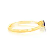 0.23 Carat Amethyst and Diamond Ring in 9ct Yellow Gold, L