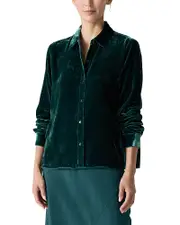 Eileen Fisher Classic Collar Velvet Easy Shirt