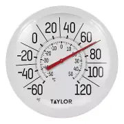 Taylor 5650 White Outdoor Dial Thermometer, 8-In. - Quantity 1