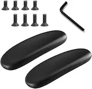 Office Chair Armrest Replacement Pads, 1 Pair Desk Chair Arm Rest Pads 10inch with Universal Soft PU Leather Parts, Black
