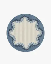 185' Round | Machine Washable Runner Rug | Kid & Pet Friendly | Indoor Rug | Oxbow Indigo Rug by Sanderson | Ruggable