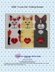 I Love Cats Folding Screen-Plastic Canvas Pattern or Kit