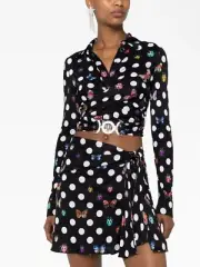 Versace x Dua Lipa Butterfly Polka Dot Skirt Size IT42 RRP $2200 BNWT Farfetch